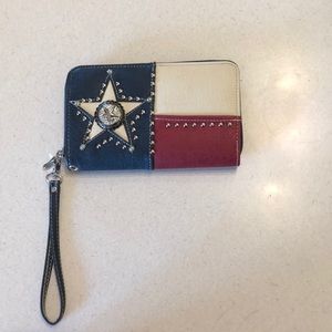 Red white and blue wallet